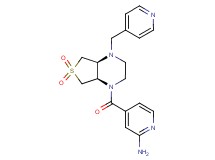 4-{[(4aS*,7aR*)-6,6-dioxido-4-(4-pyridinylmethyl)hexahydrothieno[3,4-b]pyrazin-1(2H)-yl]carbonyl}-2-pyridinamine