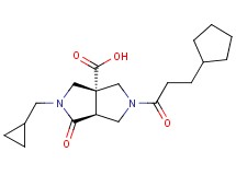 (3aS*,6aS*)-5-(3-cyclopentylpropanoyl)-2-(cyclopropylmethyl)-1-oxohexahydropyrrolo[3,4-c]pyrrole-3a(1H)-carboxylic acid