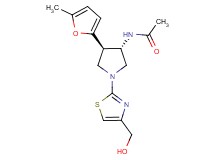 N-[(3S*,4R*)-1-[4-(hydroxymethyl)-1,3-thiazol-2-yl]-4-(5-methyl-2-furyl)-3-pyrrolidinyl]acetamide
