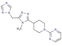 2-{4-[4-methyl-5-(1H-1,2,4-triazol-1-ylmethyl)-4H-1,2,4-triazol-3-yl]piperidin-1-yl}pyrimidine