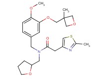 N-{4-methoxy-3-[(3-methyl-3-oxetanyl)methoxy]benzyl}-2-(2-methyl-1,3-thiazol-4-yl)-N-(tetrahydro-2-furanylmethyl)acetamide