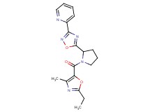 2-(5-{1-[(2-ethyl-4-methyl-1,3-oxazol-5-yl)carbonyl]-2-pyrrolidinyl}-1,2,4-oxadiazol-3-yl)pyridine