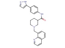 N-[4-(1H-pyrazol-5-yl)phenyl]-1-(8-quinolinylmethyl)-3-piperidinecarboxamide