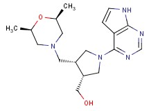 [(3R*,4R*)-4-{[(2R*,6S*)-2,6-dimethylmorpholin-4-yl]methyl}-1-(7H-pyrrolo[2,3-d]pyrimidin-4-yl)pyrrolidin-3-yl]methanol