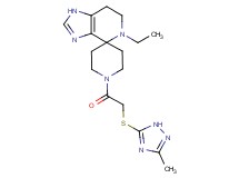 5-ethyl-1'-{[(3-methyl-1H-1,2,4-triazol-5-yl)thio]acetyl}-1,5,6,7-tetrahydrospiro[imidazo[4,5-c]pyridine-4,4'-piperidine]