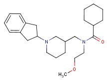 N-{[1-(2,3-dihydro-1H-inden-2-yl)-3-piperidinyl]methyl}-N-(2-methoxyethyl)cyclohexanecarboxamide