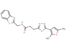 N-(1,3-benzothiazol-2-ylmethyl)-3-[5-(2,5-dimethyl-3-furyl)-1,3,4-oxadiazol-2-yl]propanamide