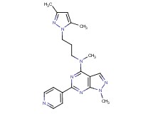 N-[3-(3,5-dimethyl-1H-pyrazol-1-yl)propyl]-N,1-dimethyl-6-(4-pyridinyl)-1H-pyrazolo[3,4-d]pyrimidin-4-amine