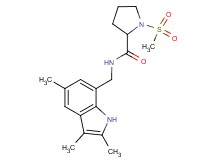1-(methylsulfonyl)-N-[(2,3,5-trimethyl-1H-indol-7-yl)methyl]pyrrolidine-2-carboxamide