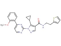 5-cyclopropyl-1-[4-(2-methoxyphenyl)-2-pyrimidinyl]-N-[2-(2-thienyl)ethyl]-1H-pyrazole-4-carboxamide