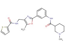 1-methyl-N-[3-(5-methyl-4-{[(2-thienylcarbonyl)amino]methyl}-1,3-oxazol-2-yl)phenyl]-3-piperidinecarboxamide