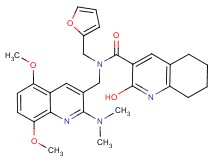 N-{[2-(dimethylamino)-5,8-dimethoxy-3-quinolinyl]methyl}-N-(2-furylmethyl)-2-hydroxy-5,6,7,8-tetrahydro-3-quinolinecarboxamide