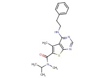 N-isopropyl-N,5-dimethyl-4-[(2-phenylethyl)amino]thieno[2,3-d]pyrimidine-6-carboxamide
