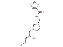 N-({1-[(2E)-2-methylpent-2-en-1-yl]pyrrolidin-3-yl}methyl)-1,3-thiazole-5-carboxamide
