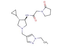 N-{rel-(3R,4S)-4-cyclopropyl-1-[(1-ethyl-1H-pyrazol-4-yl)methyl]-3-pyrrolidinyl}-2-(2-oxo-1-pyrrolidinyl)acetamide hydrochloride