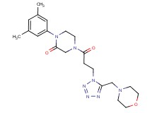 1-(3,5-dimethylphenyl)-4-{3-[5-(4-morpholinylmethyl)-1H-tetrazol-1-yl]propanoyl}-2-piperazinone