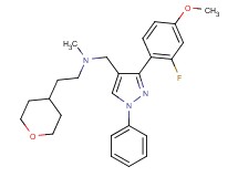 N-{[3-(2-fluoro-4-methoxyphenyl)-1-phenyl-1H-pyrazol-4-yl]methyl}-N-methyl-2-(tetrahydro-2H-pyran-4-yl)ethanamine