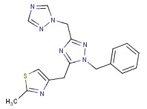 1-benzyl-5-[(2-methyl-1,3-thiazol-4-yl)methyl]-3-(1H-1,2,4-triazol-1-ylmethyl)-1H-1,2,4-triazole