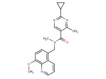 2-cyclopropyl-N-[(8-methoxyquinolin-5-yl)methyl]-N,4-dimethylpyrimidine-5-carboxamide