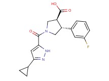 (3S*,4R*)-1-[(3-cyclopropyl-1H-pyrazol-5-yl)carbonyl]-4-(3-fluorophenyl)pyrrolidine-3-carboxylic acid