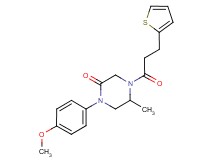 1-(4-methoxyphenyl)-5-methyl-4-[3-(2-thienyl)propanoyl]-2-piperazinone