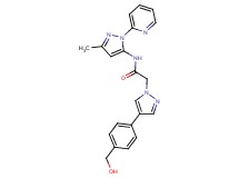 2-{4-[4-(hydroxymethyl)phenyl]-1H-pyrazol-1-yl}-N-(3-methyl-1-pyridin-2-yl-1H-pyrazol-5-yl)acetamide