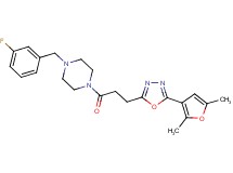 1-{3-[5-(2,5-dimethyl-3-furyl)-1,3,4-oxadiazol-2-yl]propanoyl}-4-(3-fluorobenzyl)piperazine