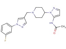 N-[1-(1-{[1-(3-fluorophenyl)-1H-pyrazol-4-yl]methyl}-4-piperidinyl)-1H-pyrazol-5-yl]acetamide