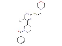 4-[2-({4-[1-(3-cyclohexen-1-ylcarbonyl)-3-piperidinyl]-5-methyl-2-pyrimidinyl}thio)ethyl]morpholine