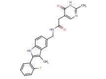 N-{[2-(2-fluorophenyl)-3-methyl-1H-indol-5-yl]methyl}-2-(2-methyl-6-oxo-1,6-dihydropyrimidin-5-yl)acetamide