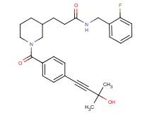 N-(2-fluorobenzyl)-3-{1-[4-(3-hydroxy-3-methyl-1-butyn-1-yl)benzoyl]-3-piperidinyl}propanamide
