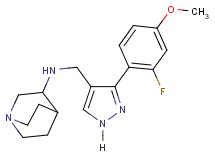 N-{[3-(2-fluoro-4-methoxyphenyl)-1H-pyrazol-4-yl]methyl}quinuclidin-3-amine