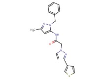 N-(1-benzyl-3-methyl-1H-pyrazol-5-yl)-2-[3-(3-thienyl)-1H-pyrazol-1-yl]acetamide