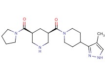 4-(4-methyl-1H-pyrazol-3-yl)-1-{[(3R*,5S*)-5-(pyrrolidin-1-ylcarbonyl)piperidin-3-yl]carbonyl}piperidine