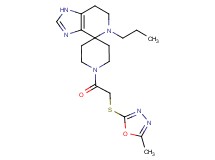 1'-{[(5-methyl-1,3,4-oxadiazol-2-yl)thio]acetyl}-5-propyl-1,5,6,7-tetrahydrospiro[imidazo[4,5-c]pyridine-4,4'-piperidine]