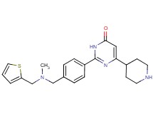 2-(4-{[methyl(2-thienylmethyl)amino]methyl}phenyl)-6-(4-piperidinyl)-4(3H)-pyrimidinone bis(trifluoroacetate)
