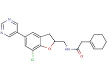N-{[7-chloro-5-(5-pyrimidinyl)-2,3-dihydro-1-benzofuran-2-yl]methyl}-2-(1-cyclohexen-1-yl)acetamide