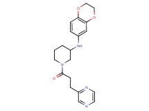 N-(2,3-dihydro-1,4-benzodioxin-6-yl)-1-[3-(2-pyrazinyl)propanoyl]-3-piperidinamine