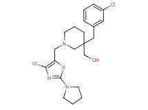 (3-(3-chlorobenzyl)-1-{[4-chloro-2-(1-pyrrolidinyl)-1,3-thiazol-5-yl]methyl}-3-piperidinyl)methanol