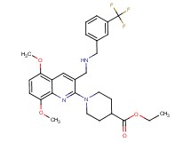 ethyl 1-[5,8-dimethoxy-3-({[3-(trifluoromethyl)benzyl]amino}methyl)-2-quinolinyl]-4-piperidinecarboxylate