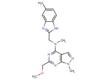 6-(methoxymethyl)-N,1-dimethyl-N-[(5-methyl-1H-benzimidazol-2-yl)methyl]-1H-pyrazolo[3,4-d]pyrimidin-4-amine