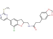 3-(1,3-benzodioxol-5-yl)-N-({7-chloro-5-[2-(methylthio)-4-pyrimidinyl]-2,3-dihydro-1-benzofuran-2-yl}methyl)propanamide