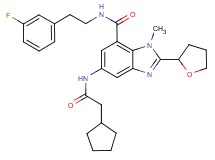 5-[(cyclopentylacetyl)amino]-N-[2-(3-fluorophenyl)ethyl]-1-methyl-2-(tetrahydro-2-furanyl)-1H-benzimidazole-7-carboxamide