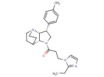 (2R*,3R*,6R*)-5-[3-(2-ethyl-1H-imidazol-1-yl)propanoyl]-3-(4-methylphenyl)-1,5-diazatricyclo[5.2.2.0~2,6~]undecane