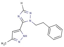 5-(3-methyl-1H-pyrazol-5-yl)-1-(2-phenylethyl)-1H-1,2,4-triazole