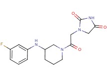 1-(2-{3-[(3-fluorophenyl)amino]-1-piperidinyl}-2-oxoethyl)-2,4-imidazolidinedione