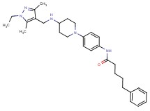 N-[4-(4-{[(1-ethyl-3,5-dimethyl-1H-pyrazol-4-yl)methyl]amino}-1-piperidinyl)phenyl]-5-phenylpentanamide