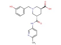 (3S*,5S*)-1-(3-hydroxybenzyl)-5-{[(6-methyl-3-pyridinyl)amino]carbonyl}-3-piperidinecarboxylic acid