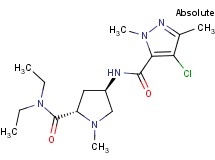 (4R)-4-{[(4-chloro-1,3-dimethyl-1H-pyrazol-5-yl)carbonyl]amino}-N,N-diethyl-1-methyl-L-prolinamide