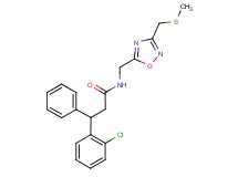 3-(2-chlorophenyl)-N-({3-[(methylthio)methyl]-1,2,4-oxadiazol-5-yl}methyl)-3-phenylpropanamide